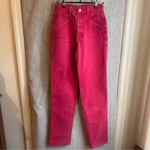 Vintage 80s 90s Rocky Mountain Bareback Western Red Denim Rockies Jeans 26x34